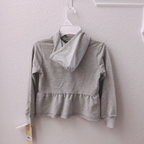 Levi’s Peplum Hoodie Sweatshirt Heather Grey Girls Size 6X NWT $42.00 - Picture 4 of 10